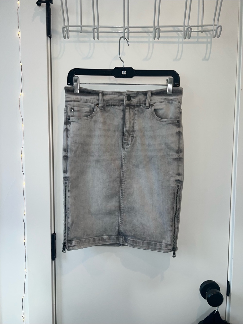 Abound Grey Washed Denim Pencil Skirt